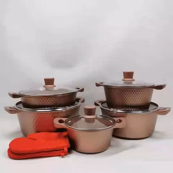 Set di pentole in alluminio per pentole antiaderenti per elettrodomestici da cucina di produzione in fabbrica