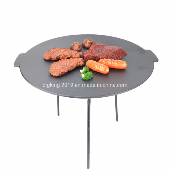 Piastra rotonda in ghisa per barbecue/doppia reversibile